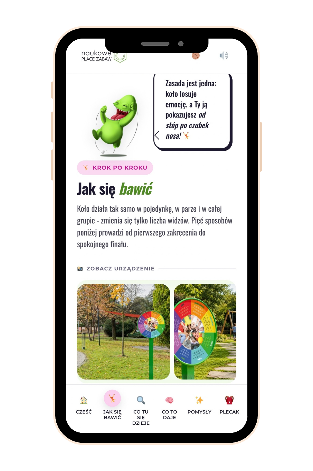 Mobilna strona urządzenia Koło edukacyjne - Emocje na telefonie po zeskanowaniu kodu QR