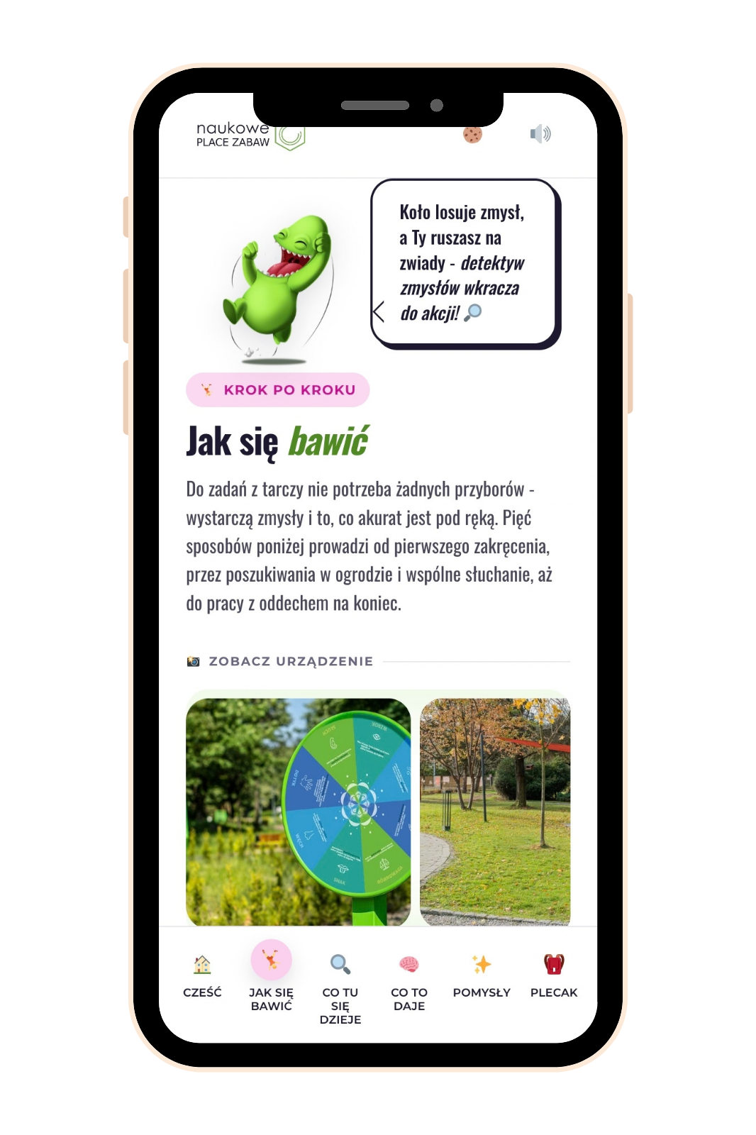 Mobilna strona urządzenia Koło edukacyjne - Zmysły na telefonie po zeskanowaniu kodu QR