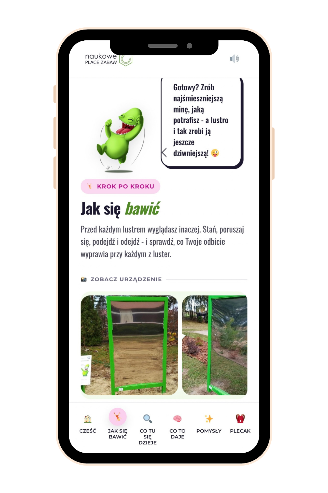 Mobilna strona urządzenia Krzywe zwierciadła na telefonie po zeskanowaniu kodu QR