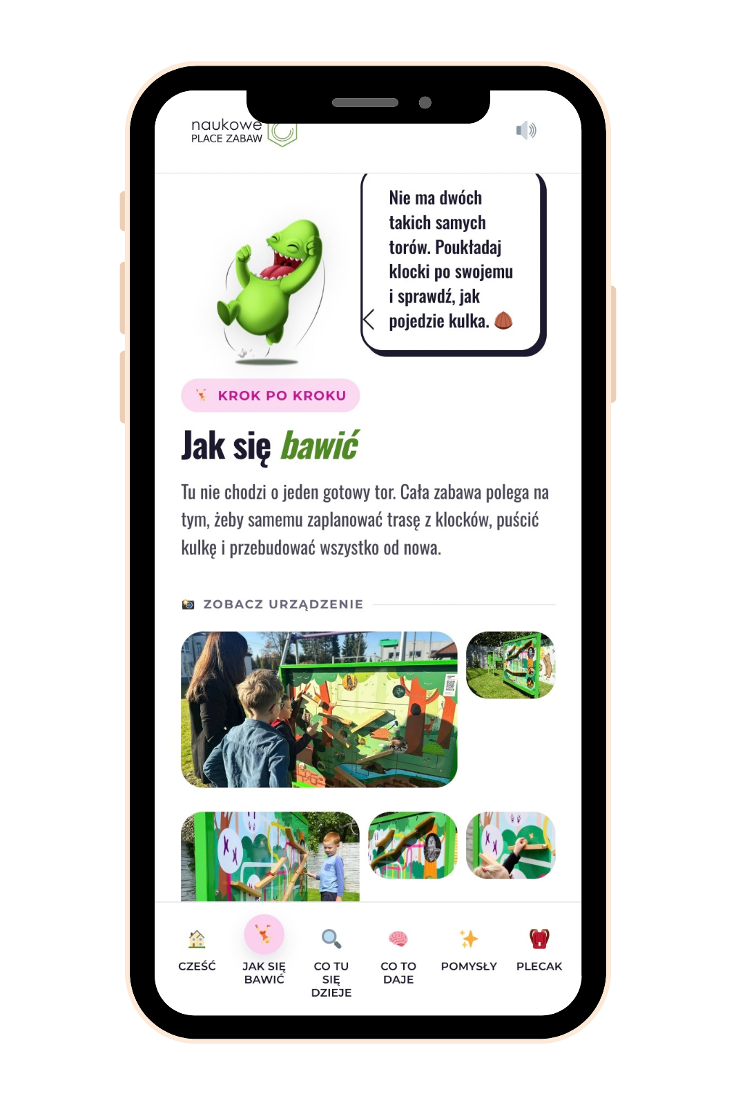 Mobilna strona urządzenia Kulodrom magnetyczny - Leśne historie na telefonie po zeskanowaniu kodu QR