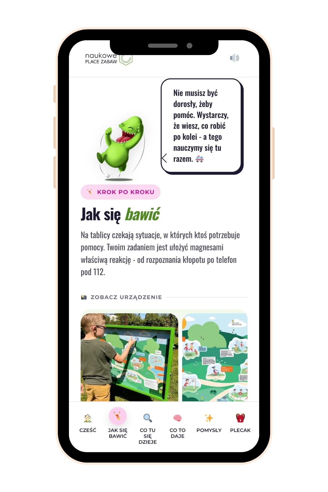 Mobilna strona urządzenia Tablica edukacyjna jednostronna - Pierwsza pomoc na telefonie po zeskanowaniu kodu QR
