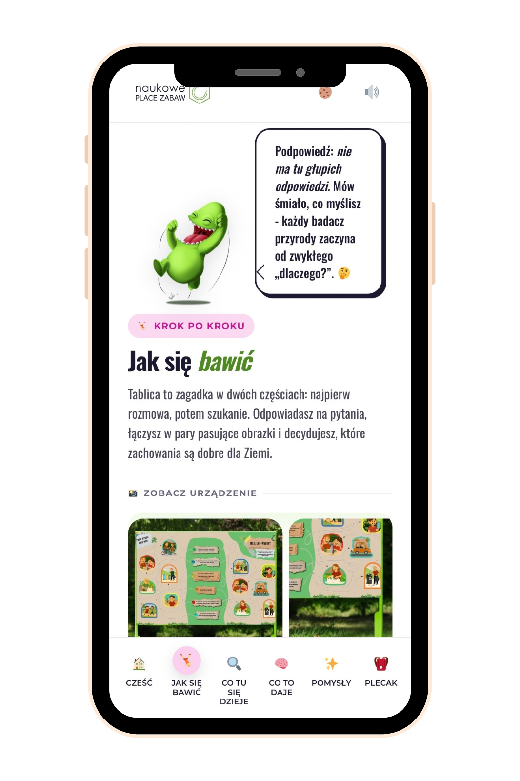 Mobilna strona urządzenia Tablica edukacyjna jednostronna - Eko wybory na telefonie po zeskanowaniu kodu QR