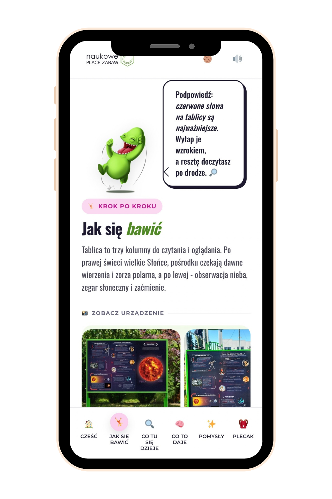 Mobilna strona urządzenia Tablica edukacyjna jednostronna - Poznaj Słońce na telefonie po zeskanowaniu kodu QR