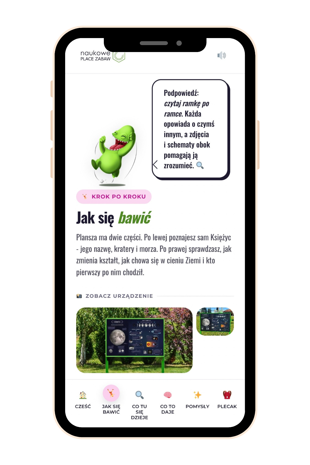 Mobilna strona urządzenia Tablica edukacyjna jednostronna - Poznaj Księżyc na telefonie po zeskanowaniu kodu QR