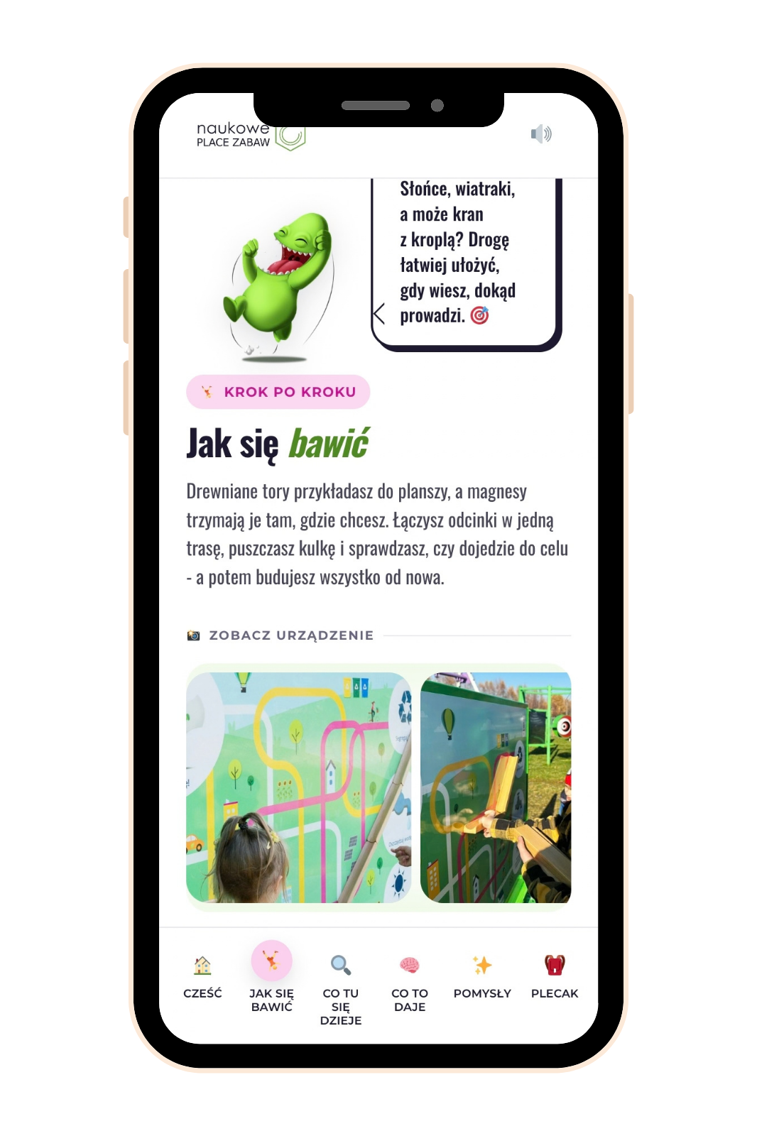 Mobilna strona urządzenia Tablica edukacyjna (jednostronna) z kulodromem Eko-życie + 1x zestaw drewnianych torów i kulek na telefonie po zeskanowaniu kodu QR