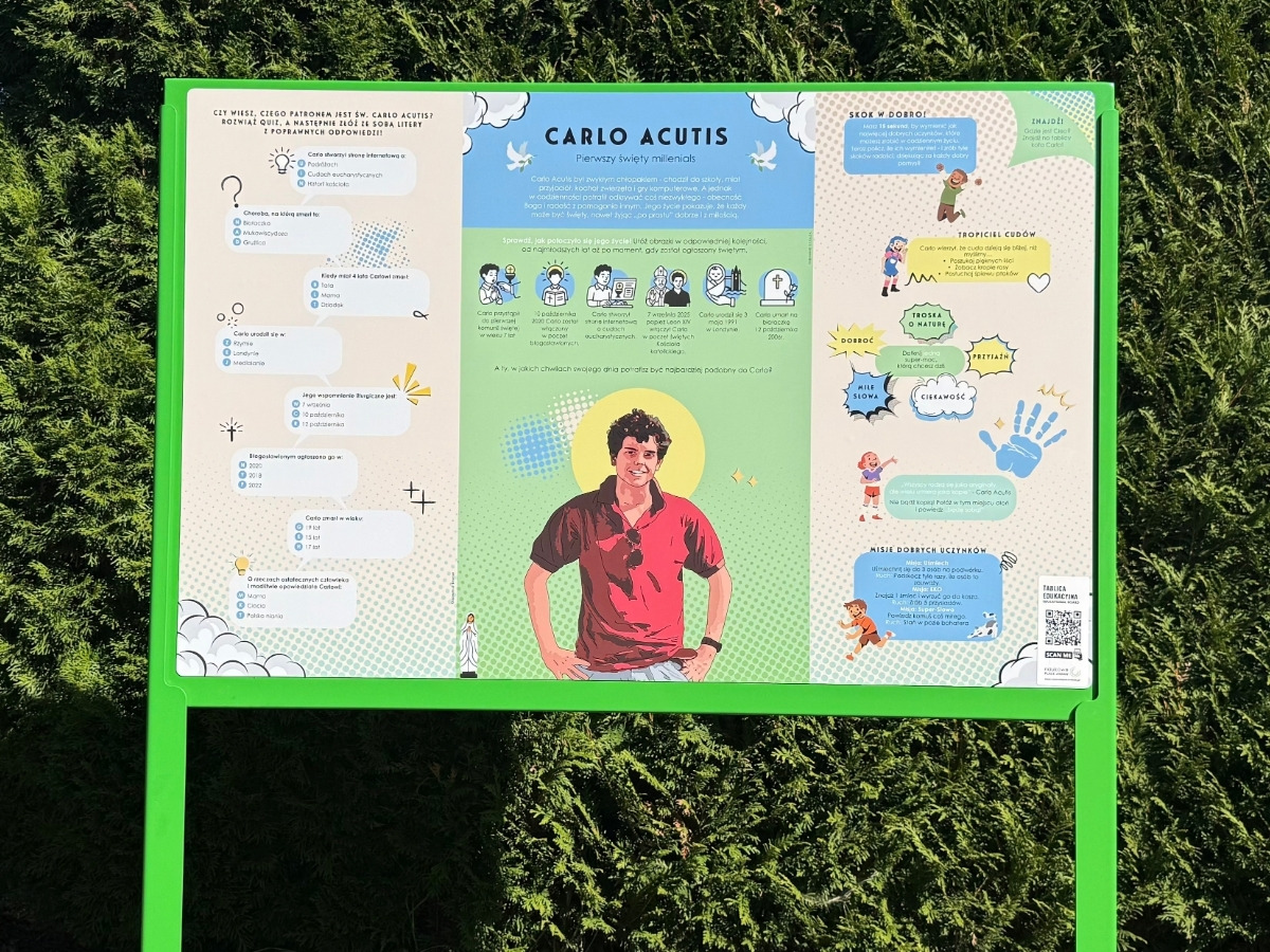 Plansza tematyczna tablicy edukacyjnej w&nbsp;stalowej ramie, grafika czytelna w&nbsp;świetle dziennym