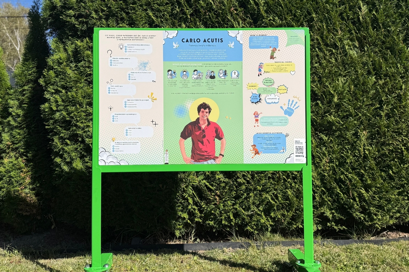 Tablica edukacyjna jednostronna - Carlo Acutis z platformą edukacyjną QR+