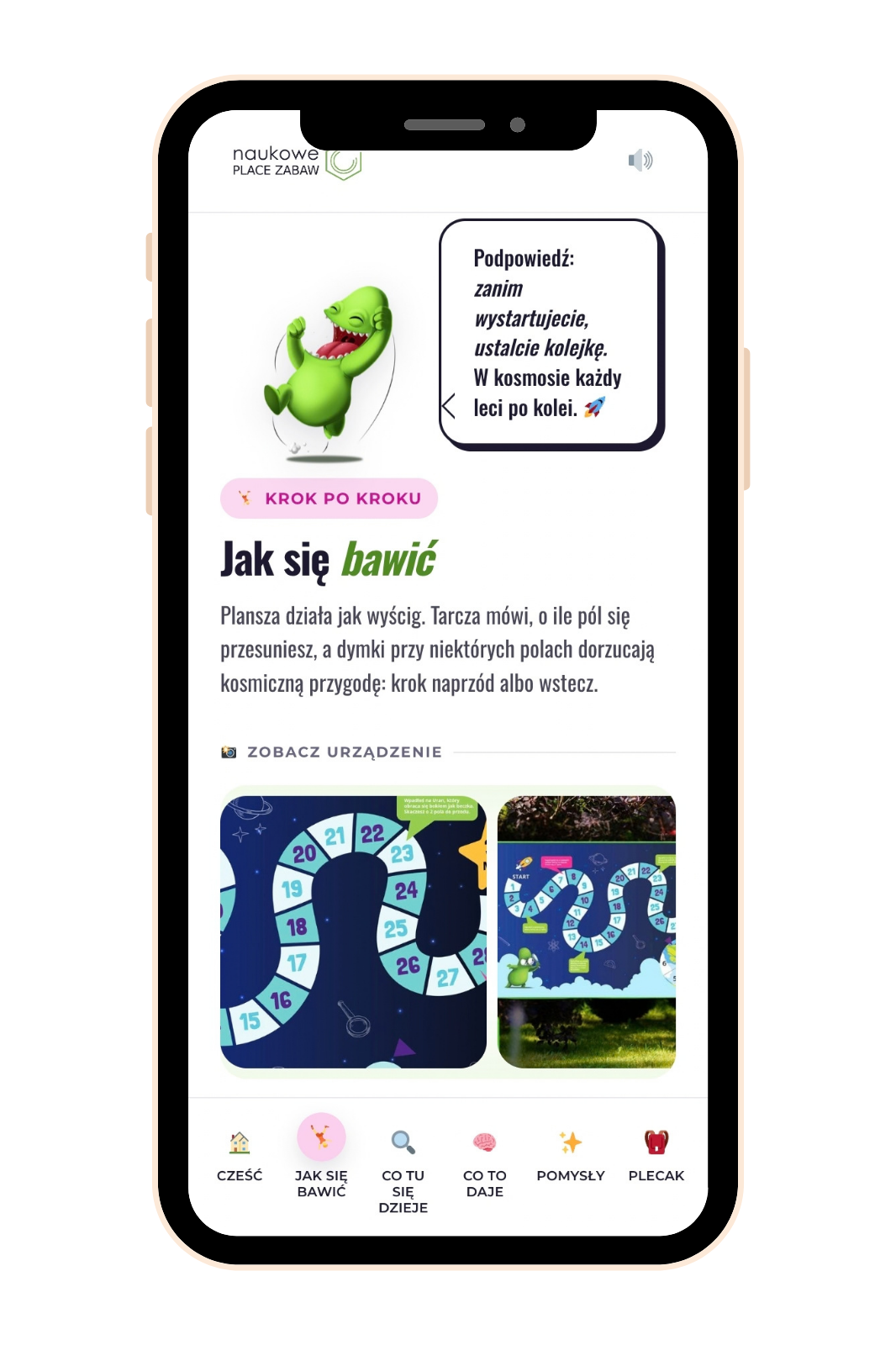 Mobilna strona urządzenia Tablica z grą edukacyjną - Kosmos na telefonie po zeskanowaniu kodu QR