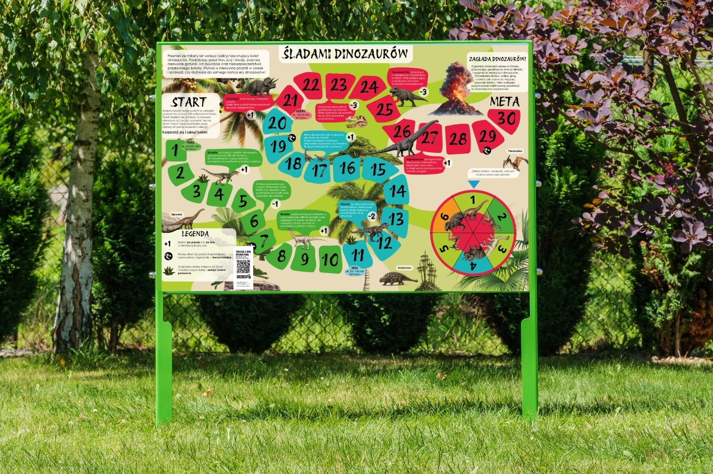 Tablica z grą edukacyjną - Śladem dinozaurów