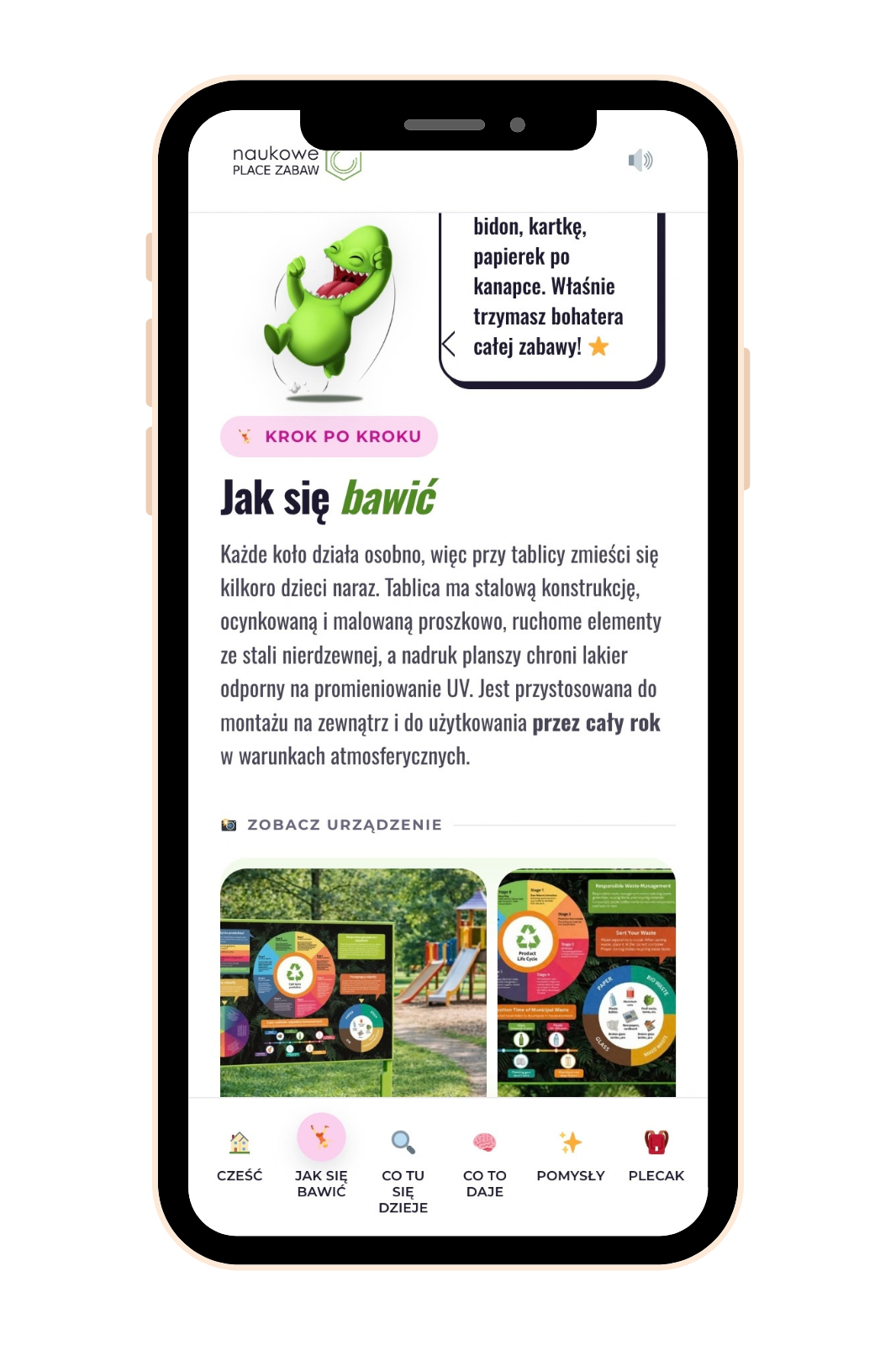 Mobilna strona urządzenia Tablica Cykl życia produktu na telefonie po zeskanowaniu kodu QR