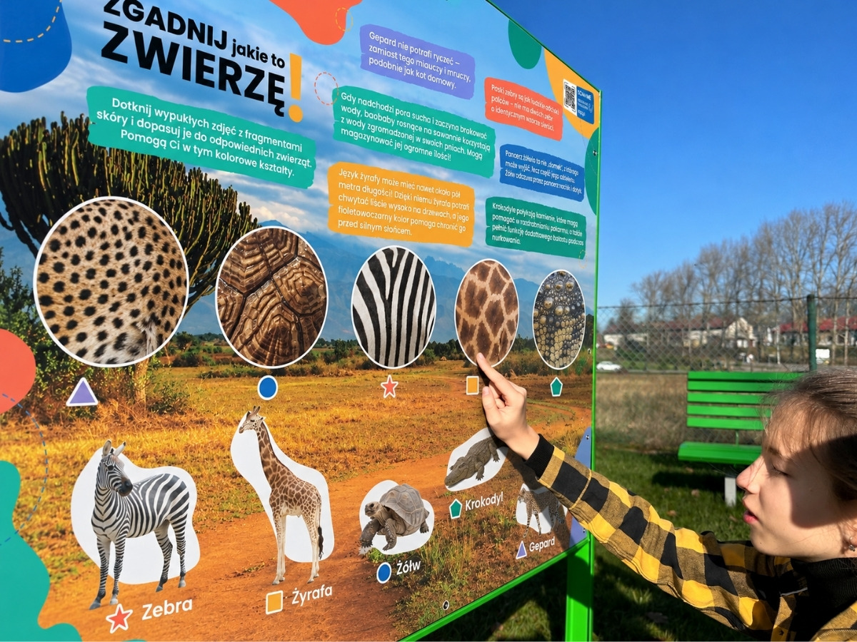 Zbliżenie na wypukłą strukturę wykonaną w&nbsp;druku 3D na tablicy dotykowej Hapti, widoczne żłobienia i&nbsp;chropowatość powierzchni