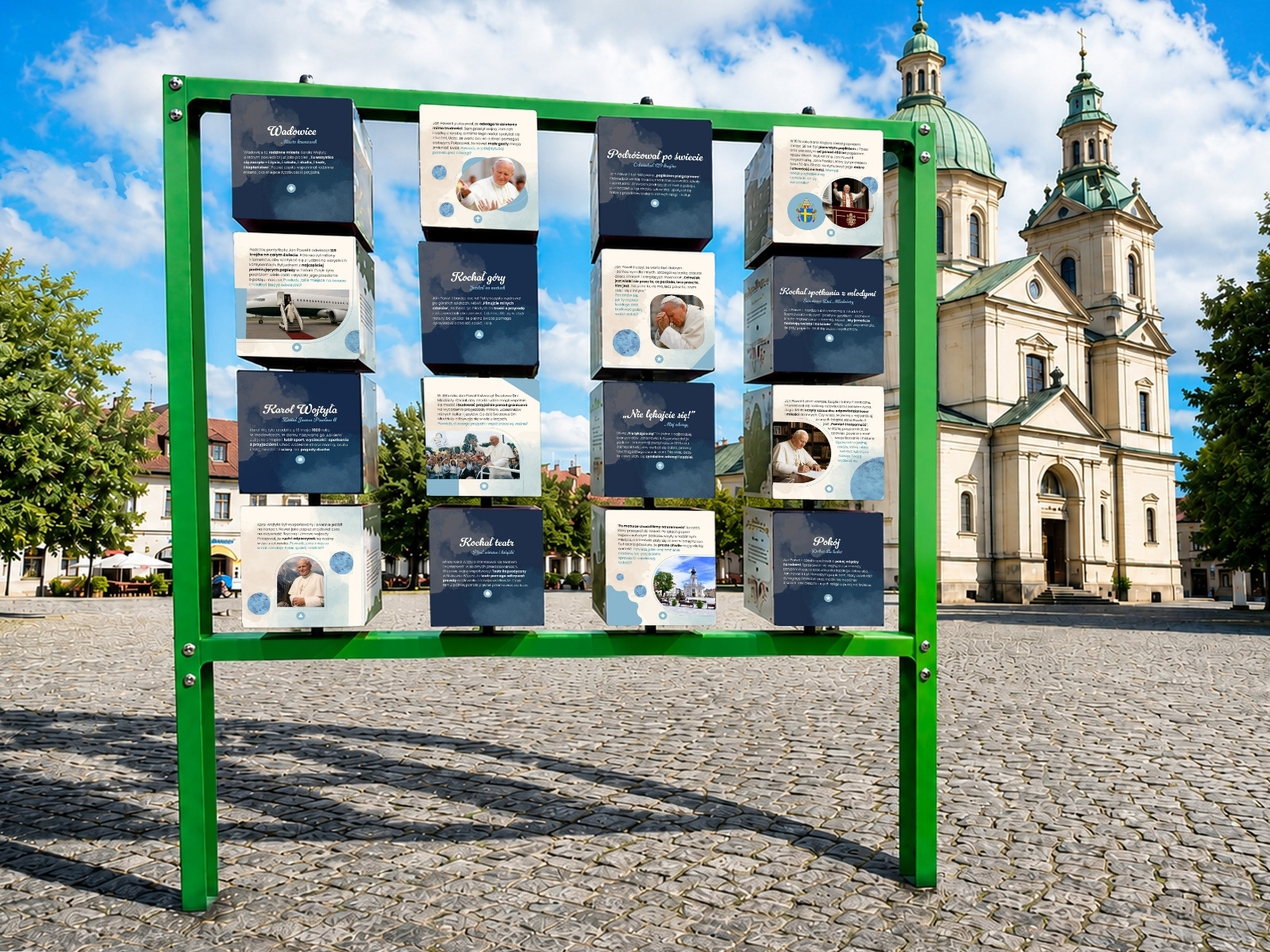 Dziecko przy urządzeniu edukacji religijnej na placu zabaw